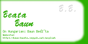 beata baun business card